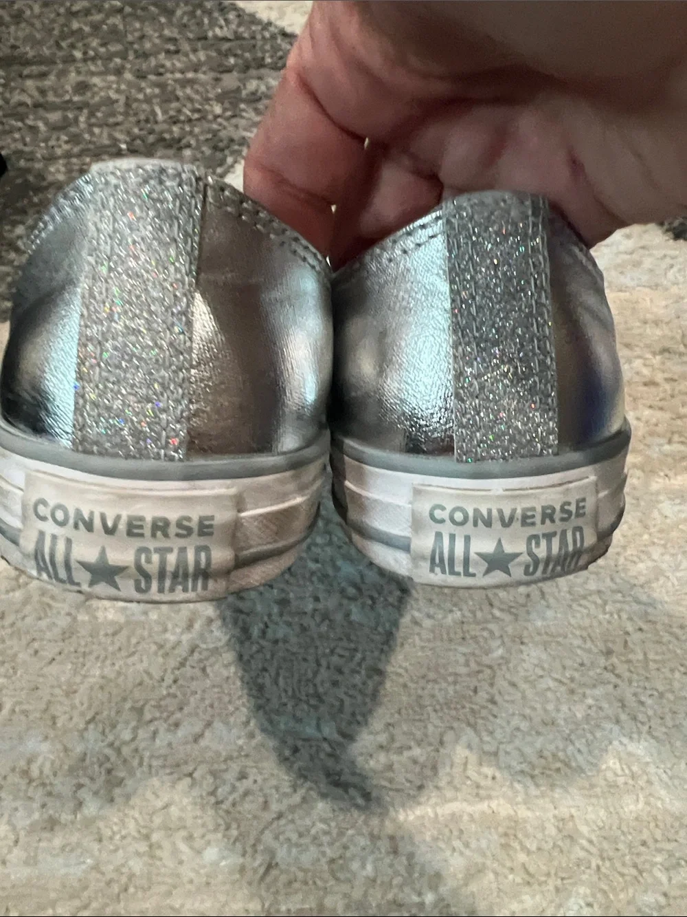 Converse Metallic Silver Low Top Sneakers